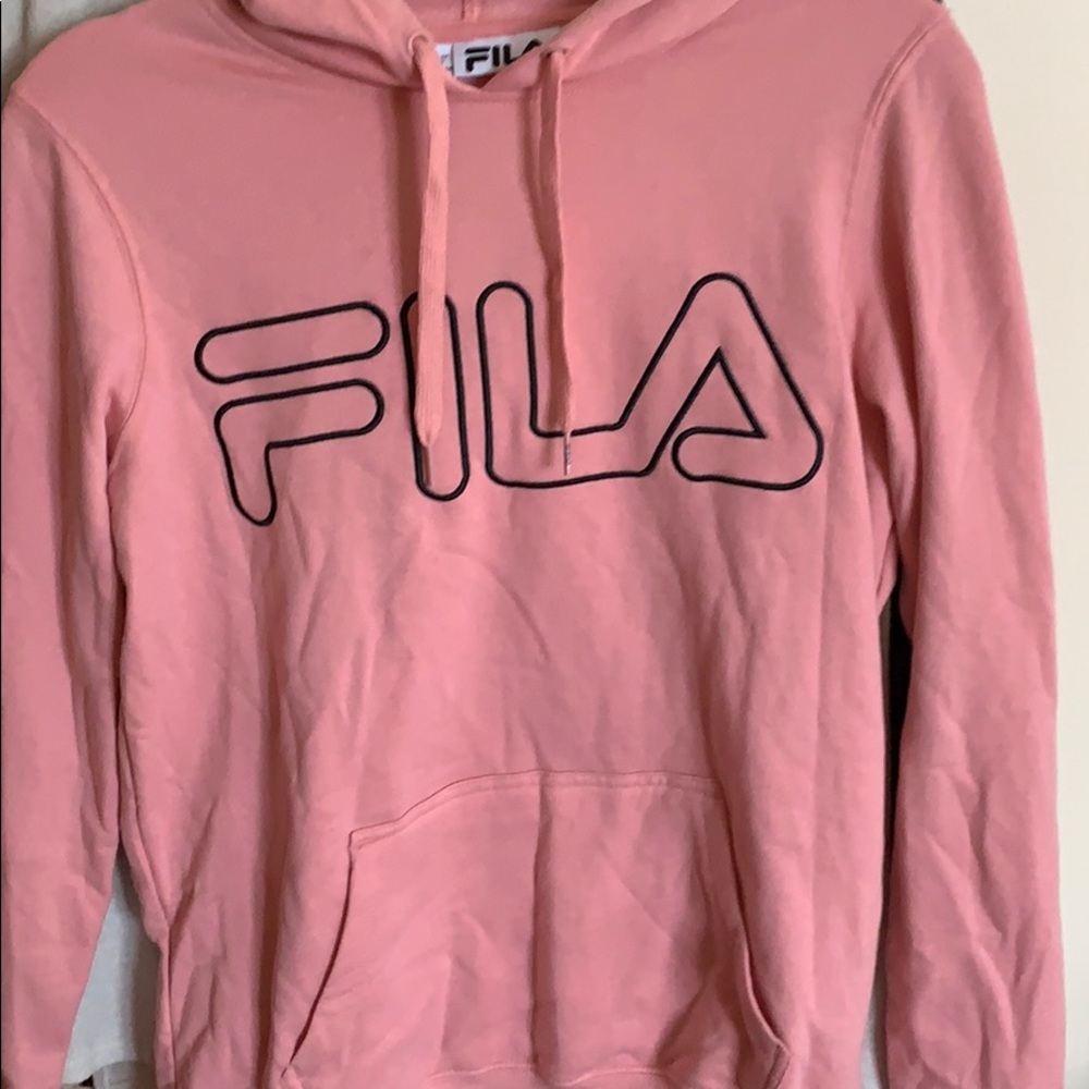light pink fila hoodie
